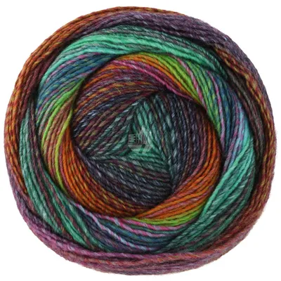 Produktbild von Lana Grossa GOMITOLO MODO 200 g Dochtgarn mit Farbverlauf 700 m Farbe 624 - Oliv/Gelbbraun/Türkis/Dunkelbraun/-blau/-grün/Jade/Fuchsia