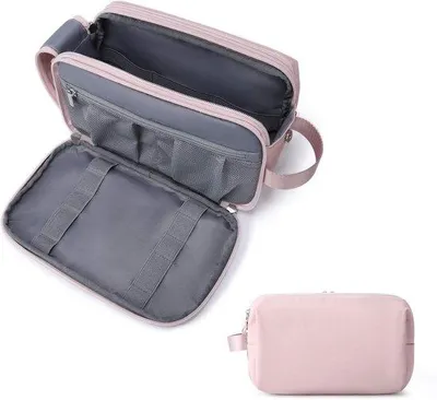 Immagine prodotto di Valigia da viaggio da uomo, valigia, beauty case con cerniera, capiente, rosa