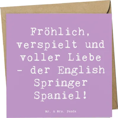 Produktbild von Mr. & Mrs. Panda Grußkarte Spruch English Springer Spaniel Freude - Lavendeltraum - Geschenk, faltkarte, Begleiter, Klappkarte, Hund, Hunderassen, anlasskarte, Fröhlich