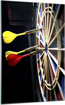 Produktbild von Bilder auf glas - Einteilig - Pfeil Darts Spaß Schild - 70x100cm - Glasbilder - Wandbilder - Bilder - zum Aufhängen bereit - Wanddekoration aus Glas - Glas Bilder - Wandbild auf Glas - GPA70x100-2199
