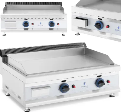 Zdjęcie produktu dla Grill Gazowy Podwójny Gładki Nastawny Nierdzewny Na Gaz Ziemny 2X 3.1 Kw 0.02 Bar 74.5 X 40 Cm