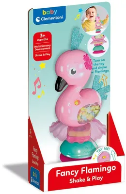 Produktbild von Clementoni Baby Shake and Play Flamingo mit Sound und Saugnapf