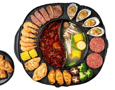 Produktbild von Elektrischer Hot Pot, 4000W Leistung, Duale Temperaturregelung, Geeignet für 5-6 Personen, Antihaftbeschichtung, 220V Spannung
