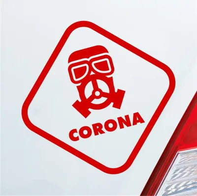 Produktbild von Auto Aufkleber Corona Maske Gasmaske  Hazard Krank Infiziert Husten 10x10 cm Rot Sticker Heckscheibenaufkleber