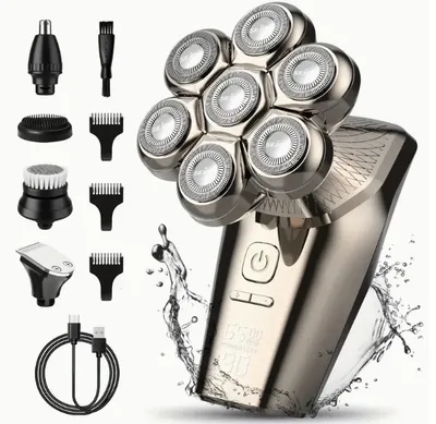 Produktbild von Herren-Spezialrasierer, Abnehmbarer Rasierapparat, Nass und Trocken, IPX7 wasserdichtes Elektrorasierer-Pflegeset mit LED-Anzeige, Gold