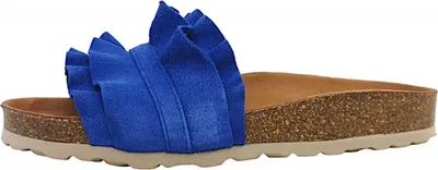 Produktbild von Verbenas Pantolette Rocio Roda, Blau, Synthetik, Weite mittel, Flachabsatz, Schlupf, anatomisch geformte Lederdecksohle mit Rüschen