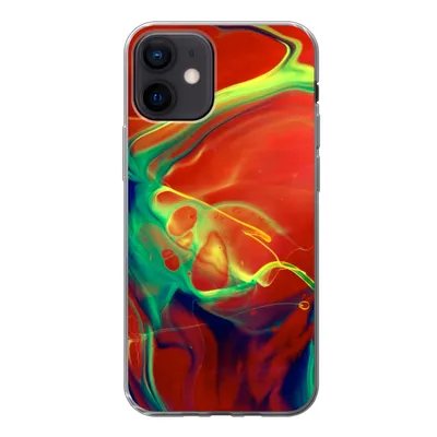 Produktbild von MuchoWow® Handyhülle Schutzhülle Hülle für iPhone 12 Kunst - Tinte - Farben - Psychedelisch Silikon Softcase Handy Hülle - Schutzhülle