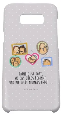 Produktbild von Mr. & Mrs. Panda Samsung Galaxy S8 plus Handyhülle  Igel Familie - Grau Pastell - Geschenk, Muttertag, Bilder, Hülle, Papa, Cover, Handy Case, Liebe