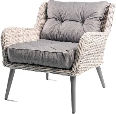 Produktbild von TexDeko® Loungekissen Gartenpolster Set mit Rückenkissen für Rattanmöbel  Wasserabweisend 55x55x12cm + 55x40x12cm (Grau)