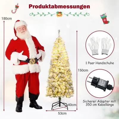 Zdjęcie produktu dla 150 cm Sztuczna choinka z lampkami LED