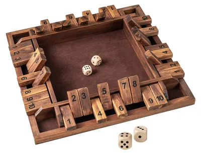 Produktbild von COSTWAY Shut The Box Spiel für 2-4 Spieler, Würfelspiel mit 2 Würfel&robustem Kiefernholz, Klappenspiel, Mathematik, Lernspielzeug, Mathespiele