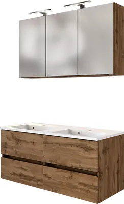 Produktbild von Waschtisch-Set Badezimmer Handwaschplatz Gästebad Waschplatz Badmöbel "Baabe IV" Wotan Eiche