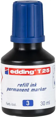 Zdjęcie produktu dla Edding T 25, Niebieski, 30 ml, edding No.1, 21, 22, 25, 400, 500, 550, 800, 850, 3000, 3300, 1 szt.