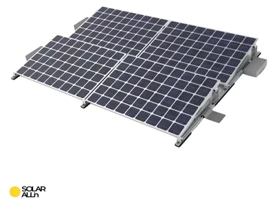 Produktbild von SOLAR ALLin Flachdach PV Montagesystem für Solaranlagen mit 4 Modulen, Süd & Ost/West Ausrichtung (10°)