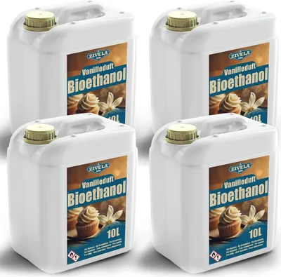 Obrázek produktu pro Bioetanol 96,6 % 40L |alkohol s vůní vanilky 96,6 % 2x20L | Bioetanol pro krby, stolní krby, krbová kamna na bioetanol | Bioetanol s vůní vanilky | Čisté spalování, bez kouře, živý a stabilní plamen