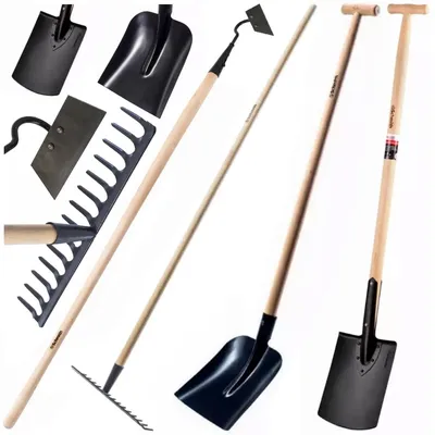 Produktbild von Gartenwerkzeug Set Spaten Schaufel Rechen 4-teilig Set Schmith Gartengeräte-Set Profi Gartenwerkzeuge Spatenset Schaufelset Ergonomisch Spaten-Set Grabewerkzeug