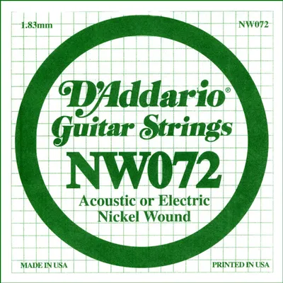 Produktbild von D'Addario Single Nickel Wound .072 Saite