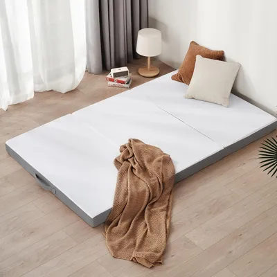 Produktbild von Matratze aus Schaumstoff – 140 x 195 x 10 cm – Weicher Bezug – Gästebett – Matratze für den Boden – Hochwertiger Schaumstoff