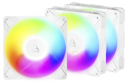 Produktbild von ARCTIC Freezer P14 Pro Reverse A-RGB (White) - 3 Pack - 140 mm A-RGB PWM-Lüfter mit Kabelsplitter