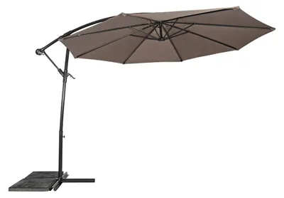 Produktbild von Lesli Living Ampelschirm + Kreuzfuß-Ständer "Gemini Taupe" Taupe ø3m