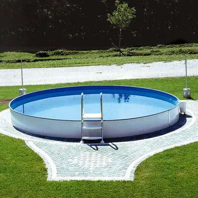 Produktbild von Steinbach Stahlwand Swimming Pool "Styria rund" blaue Poolfolie Ø 350 x 120 cm