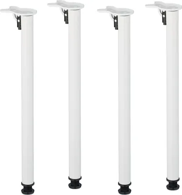 Image de Pieds de table Relaxdays, lot de 4, H x P : 71 x 5 cm, pliables, pieds de table pour table à manger ou bureau, en fer, pieds pliants, blancs