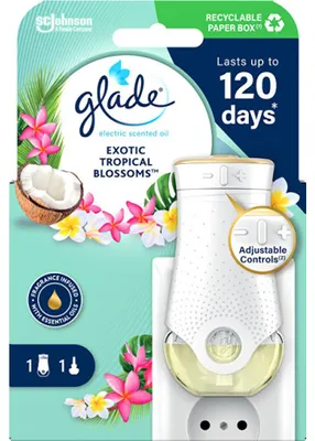 Zdjęcie produktu dla Elektryczny odświeżacz powietrza + wkład zapachowy. Egzotyczne, tropikalne kwiaty. 20 ml