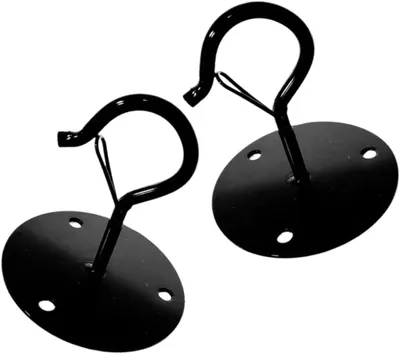Immagine prodotto di 2 ganci a soffitto per piante, realizzati Acciaio al carbonio nero, adatti per vasi e casette per uccelli, con elevata capacità di carico, design semplice e costruzione robusta