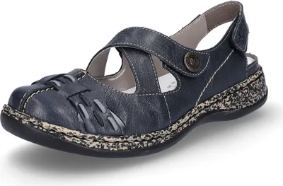 Produktbild von Rieker Damen Ballerina Sandale Leder sportlich 46377, Größe:40 EU, Farbe:Blau