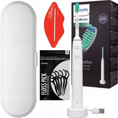 Produktbild von Philips Sonicare 2100 HX3651 13 Weiß Schallzahnbürste mit Etui USB Ladegerät