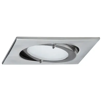Produktbild von Paulmann Möbel Einbauleuchten IP44 Quadro schwenkbar max.20W 12V G4 Eisen gebürstet/AluGlas