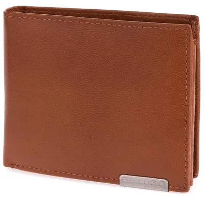 Image de Portefeuille en cuir pour hommes Bellugio avec protection RFID - Couleur cognac