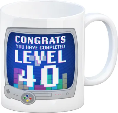 Produktbild von Witziger Kaffeebecher für den 40. Geburtstag mit Motiv: Gamer
