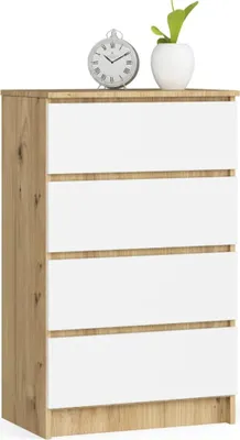 Obrázek produktu pro Úzká komoda se šuplíky SAVRILA - dub artisan / bílá
