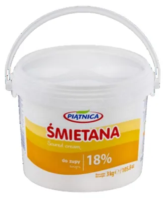 Obrázok produktu pre Smotana 18 % Piątnica 3 kg pre pohostinstvo