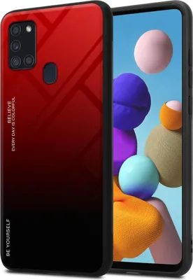 Produktbild von Cadorabo Hülle für Samsung Galaxy A21s Schutz Hülle in Schwarz Handyhülle TPU Etui Cover Case Tempered Glas