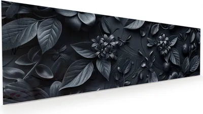 Produktbild von Glasbild 120x40cm in XXL für Wohnzimmer, Schlafzimmer Motiv Blumenmuster Dunkel