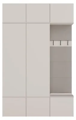 Produktbild von Kleiderschrank HAGA III 2Sz1W Kaschmir beige 2x Kleiderschrank + Kleiderbügel