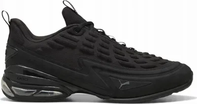 A black Puma sneaker shown from the side against a white background.