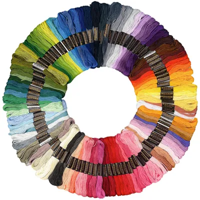 Stickgarn-Set, 100 Farben, 5 m, Polyester, für Kreuzstich & Flechten