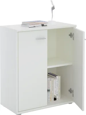 Produktbild von Kommode Sideboard Schrank TOMMY in weiß, Anrichte mit 2 Türen inklusive Einlegeboden