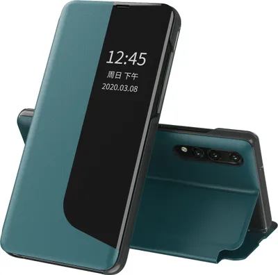 Obrázek produktu pro Pouzdro pro Huawei P20 Pro, Smart View Okénko Flip StojánekPolyuretanKožené Ochranné Pouzdro pro Huawei P20 Pro zelené