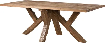 Image de MASSIVMOEBEL24 | Table à manger 220x100x78 en bois de récupération Teck brun BASSANO #170