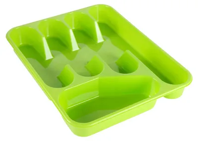 Produktbild von Limegrüner Besteckkasten 26x33x4 cm EUROHOME® – aus Kunststoff, 33,5x26,5x4,5cm – Ideal für jeden Haushalt