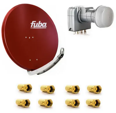 Produktbild von Fuba DAA 850 R Satellitenantenne 85cm Alu Rot DEK 417 Quad LNB 8x F-Stecker