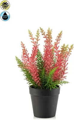 Produktbild von artplants.de Kunstblume Erika ELSAWO im Dekotopf, crossdoor, rosa, 30cm - Künstliche Besenheide