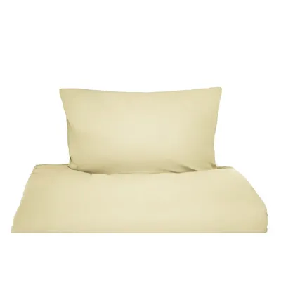 Productafbeelding van Effen beddengoedsets voor eenpersoons- en tweepersoonsbedden, 100% katoen, beige, 155x220 cm