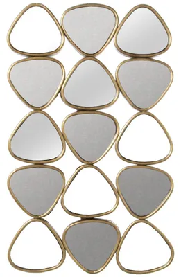 Wandspiegel, oval, Gold, Metallrahmen, 53x5,5x85 cm