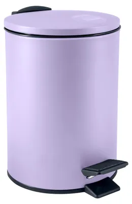 Productafbeelding van Spirella Vuilnisemmer Cannes - paars - 3 liter - metaal - 17 cm - met zachte sluiting