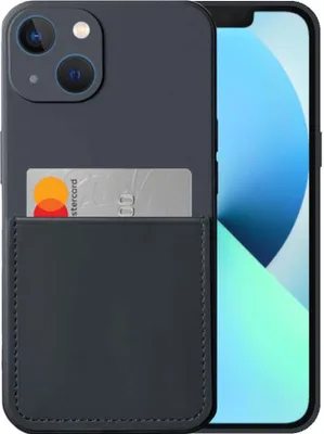 Obrázok produktu pre Silikónové puzdro Smartphonica na iPhone 13 s držiakom na karty a mäkkým vnútrom - čierne